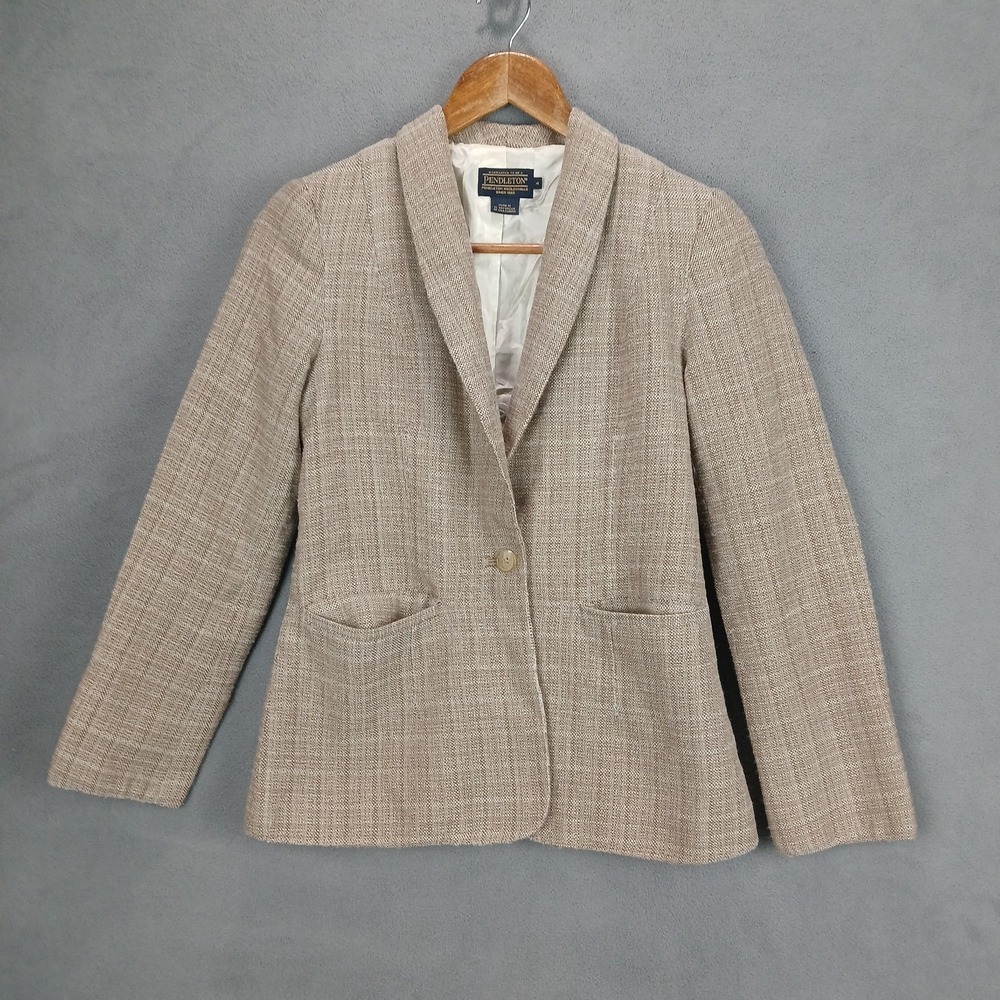Pendleton Woolen Mills Blazer Dress Jacket Womens 4 Light Brown Career Formal